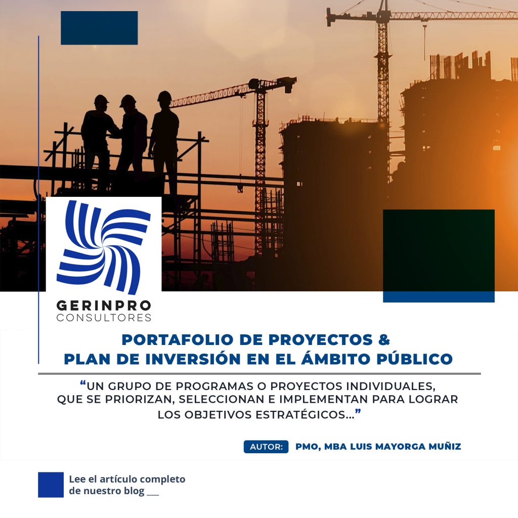 Portafolio de proyectos Plan de Inversión en el ámbito público